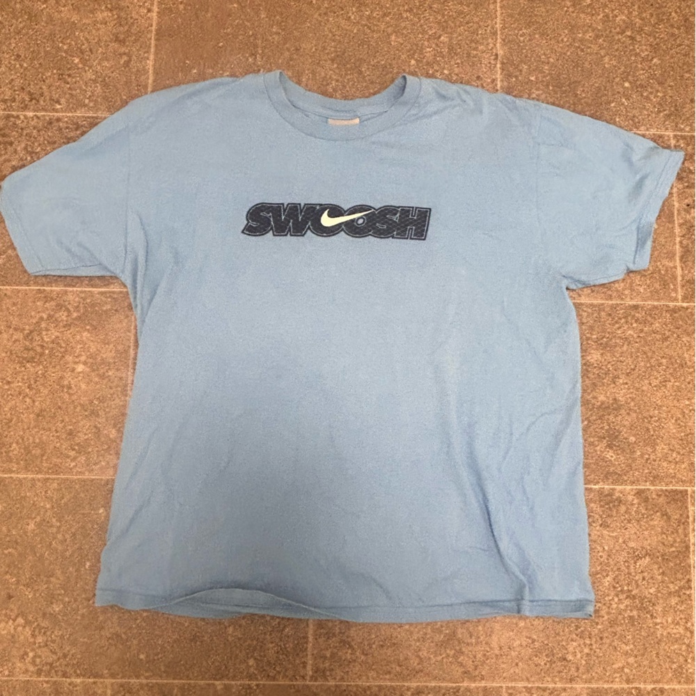Nike vintage Light Blue Swoosh Tee shirt